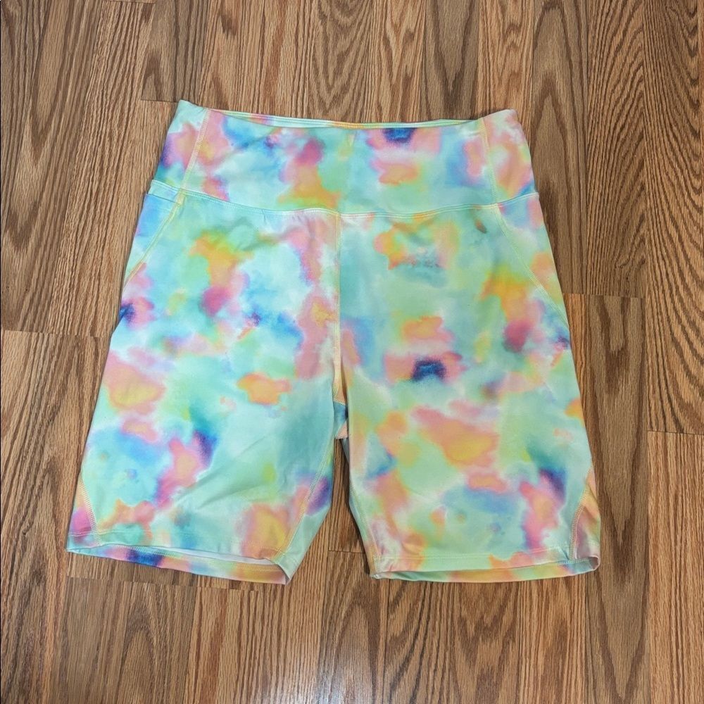 Nanette Lenore High Waisted Pastel Tie-Dye Biker Shorts, XL